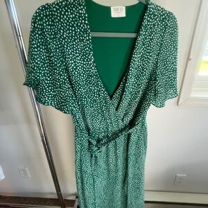 Sienna Sky Green Polka Dot Midi Dress